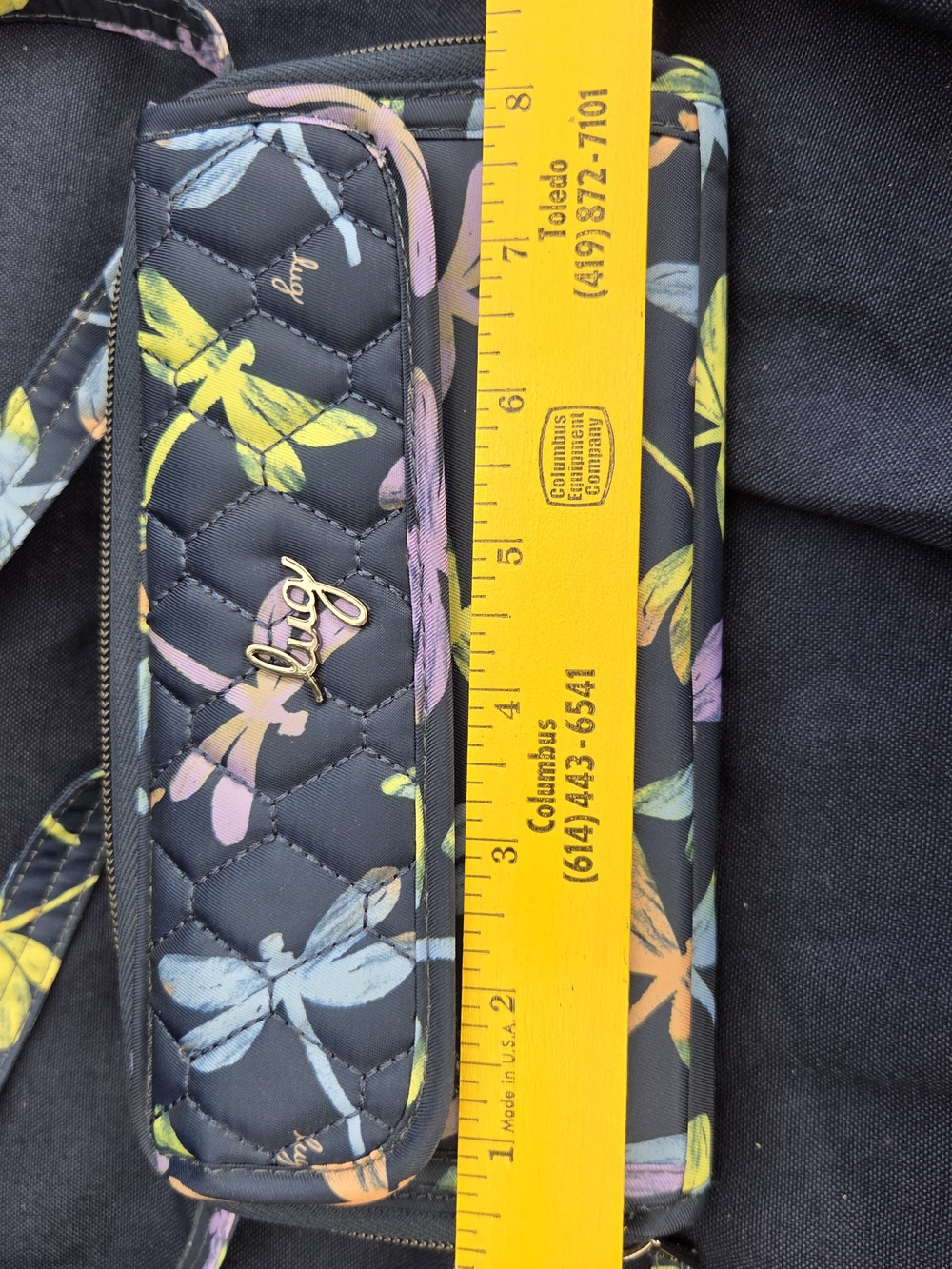 Loungefly Quilted Black Crossbody Wallet with Pastel Dragonfly Print - Picture 8 of 8